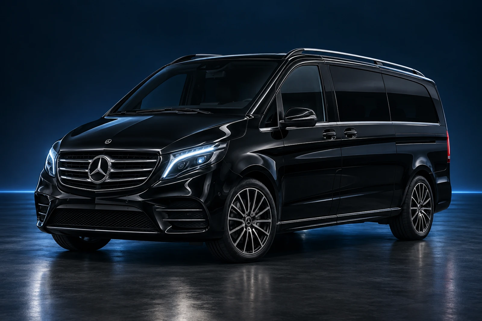 Siyah Mercedes Vito stüdyo görseli